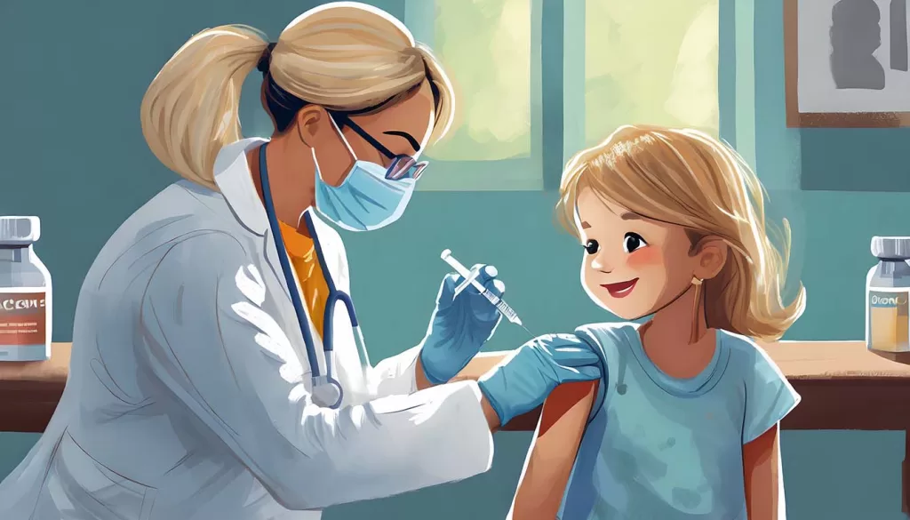 Vacuna del VPH siendo aplicada a una niña